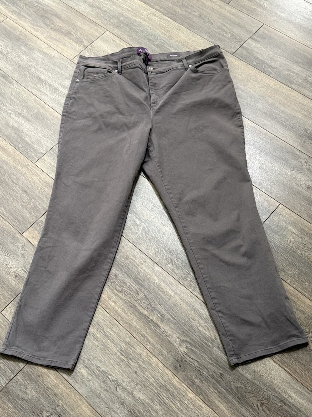 Gloria Vanderbuilt Amanda Jeans Womens Size 22W Gray Straight Leg Casual Plus